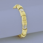 Gold mesh with inset cz Bracelet