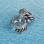 Stterling Silver with black enamel inlays earrings