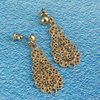 Elongated 18k gold vermeil dangling earrings